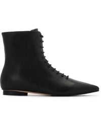 Kazar - Schwarze Lederstiefel Mit Reißverschluss Und Silberner Logo-Verzierung An Der Spitze - Lyst