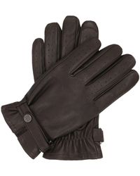 Kazar - Braune Lederhandschuhe Mit Schnürchen Und Gummizug - Lyst