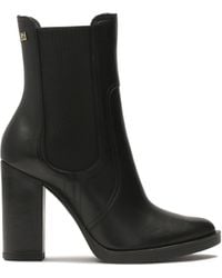 Kazar - Bottes Noires À Talons Aiguilles Avec Empiècements Élastiques - Lyst