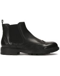 Kazar - Schwarze Chelsea-Stiefel Aus Leder Mit Durchbrochener Verzierung - Lyst
