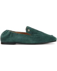 Kazar - Groene Suède Halve Schoenen Met Monogram - Lyst