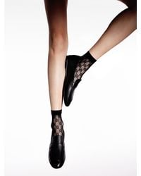 Kazar - Dünne Schwarze Socken Mit -Monogrammen - Lyst