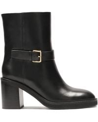 Kazar - Schlupfstiefel Aus Leder Mit Breitem Absatz - Lyst