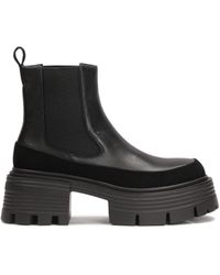 Kazar - Schwarze Chelsea-Stiefel Auf Erhöhter Sohle Mit Prägung - Lyst