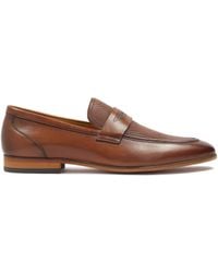 Kazar - Mocassins Bruns Décorés D&#039;Un Gaufrage En Cuir - Lyst