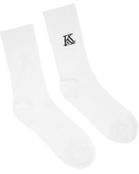 Kazar - Weiße Gerippte Socken Mit Studio-Logo - Lyst