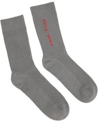 Kazar - Calcetines Grises De Canalé Con Logotipo Bordado - Lyst