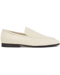 Kazar - Weiße Leder-Slipper Mit Schwarzer Sohle - Lyst