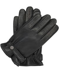 Kazar - Schwarze Herrenhandschuhe Aus Leder Mit Schnürchen - Lyst