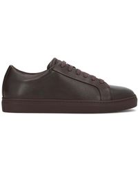 Kazar - Braune Leder Low Top Sneakers - Lyst