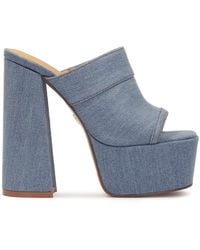 Kazar - Denim-Pantoletten Mit Plateau Und Hohem Absatz - Lyst