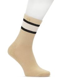 Kazar - Beigefarbene Baumwollsocken Mit Einem Goldenen Monogramm Verziert - Lyst