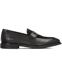 Kazar - Elegante Schwarze Herren-Slipper Aus Genarbtem Leder Und Wildleder - Lyst