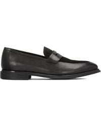 Kazar - Elegante Schwarze Herren-Slipper Aus Genarbtem Leder Und Wildleder - Lyst