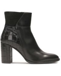 Kazar - Bottes Noires À Talon Aiguille En Matériaux Combinés - Lyst