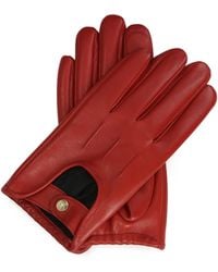 Kazar - Rode Leren Handschoenen Met Uitsparingen - Lyst