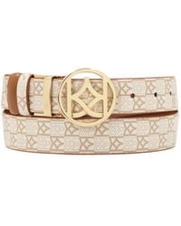 Kazar - Beiger Und Brauner Doppelseitiger Gürtel Mit Monogrammen - Lyst