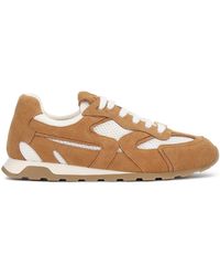 Kazar - Braune Sneakers Aus Wildleder Und Weißem Gewebe Mit Monogrammierten Schnürsenkeln - Lyst