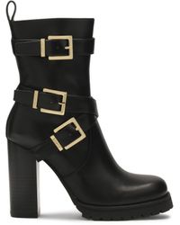 Kazar - Schwarze Stöckelschuhe Aus Leder Mit Hohem Schaft - Lyst