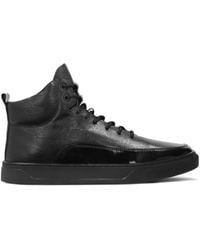 Kazar - Hohe Schwarze Herren-Sneakers Aus Nubuk Mit Monogrammen - Lyst
