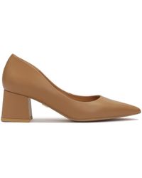 Kazar - Escarpins Marron Clair À Talon Large - Lyst