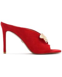 Kazar - Rote Wildleder-Flip-Flops Mit Zierbrosche - Lyst