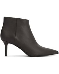 Kazar - Dunkelbraune Stiefeletten Aus Leder Mit Hohem Stöckelschuh Und Schmalem Absatz - Lyst