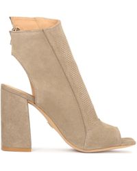 Kazar - Peep-Toe-Stiefel Aus Wildleder Mit Offener Zehenpartie Und Absatz - Lyst