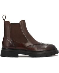 Kazar - Braune Stiefel &Amp; Chelsea-Boots Aus Leder Mit Durchbrochenen Brogues - Lyst