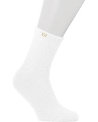 Kazar - Weiße, Flauschige Socken Mit Monogramm - Lyst