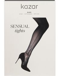 Kazar - Medias Negras Con Una Línea Vertical Y Un Logotipo - Lyst