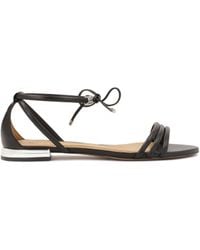 Kazar - Schwarze Sandalen Mit Flacher Sohle Und Silbernem Absatz - Lyst
