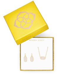 Kendra Scott Elisa Satellite Necklace & Lee Earrings Gift Set - Yellow