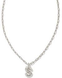 Kendra Scott - Crystal Letter S Silver Short Pendant Necklace - Lyst