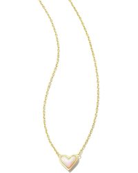 Kendra Scott - Framed Ari Heart Gold Short Pendant Necklace - Lyst