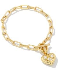 Kendra Scott - Penny Gold Heart Chain Bracelet - Lyst