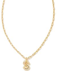 Kendra Scott - Crystal Letter S Gold Short Pendant Necklace - Lyst