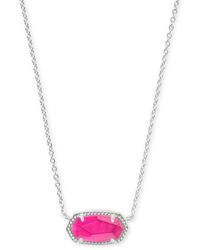 Kendra Scott Elisa Silver Pendant Necklace - Pink
