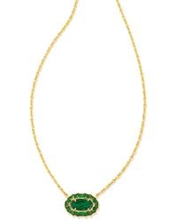 Kendra Scott - Elisa Gold Crystal Frame Short Pendant Necklace - Lyst