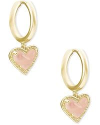 Kendra Scott - Ari Heart Gold Huggie Earrings - Lyst