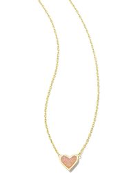 Kendra Scott - Framed Ari Heart Gold Short Pendant Necklace - Lyst