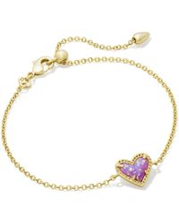Kendra Scott - Ari Heart Gold Delicate Chain Bracelet - Lyst