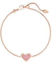 Kendra Scott - Ari Heart Rose Gold Chain Bracelet - Lyst