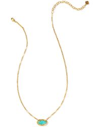 Kendra Scott - Elisa Vintage Gold Etch Frame Short Pendant Necklace - Lyst