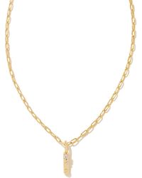 Kendra Scott - Crystal Letter I Gold Short Pendant Necklace - Lyst