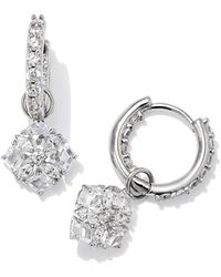 Kendra Scott - Dira Convertible Silver Crystal Huggie Earrings - Lyst