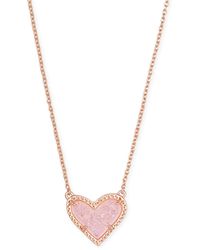 Kendra Scott - Ari Heart Rose Gold Pendant Necklace - Lyst