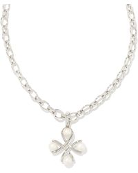 Kendra Scott - Everleigh Silver Pearl Pendant Necklace - Lyst