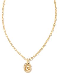 Kendra Scott - Crystal Letter G Gold Short Pendant Necklace - Lyst