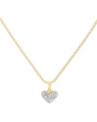 Kendra Scott - Ari Pave Heart 18k Yellow Gold Vermeil Charm Necklace - Lyst
